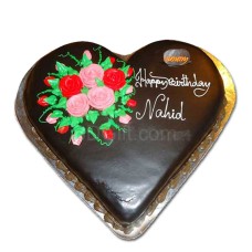 (006) 2.2 Pounds Rich Chocolate Heart Cake